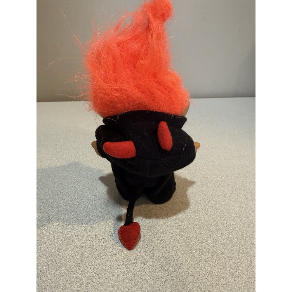 RUSS TROLL DOLL DEVIL BLACK RED HORNS 5" Belly Gem - Picture 2 of 6